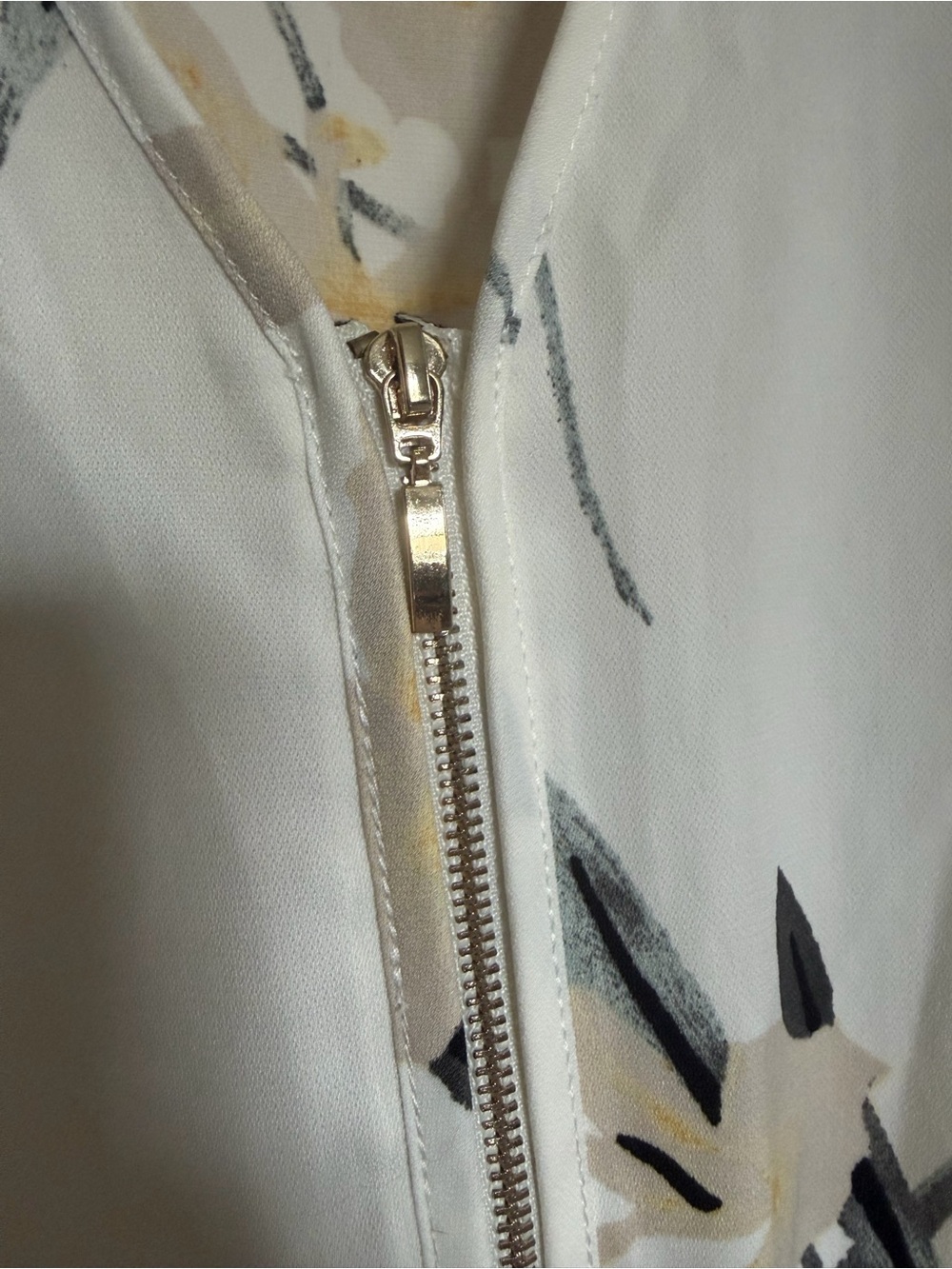 Dynamite Cream Floral V-Neck Drawstring Mini Dress - Picture 5 of 5
